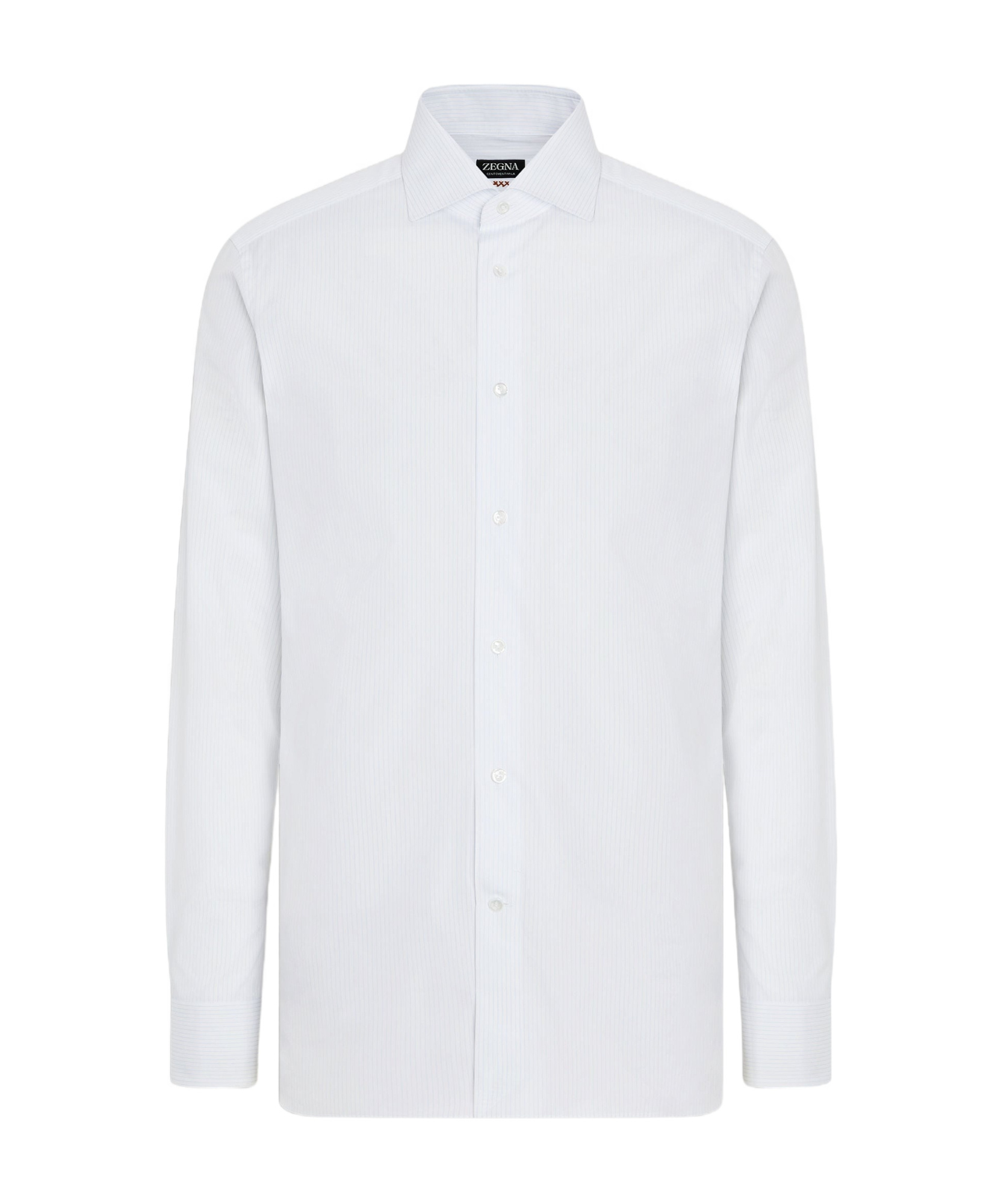 Zegna Light Blue Centoventimila Cotton And Linen Shirt In White