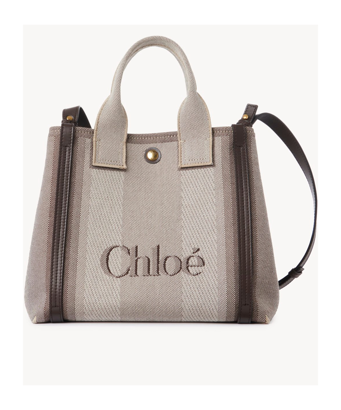 Chloé Carry Canvas Tote Bag In Gray