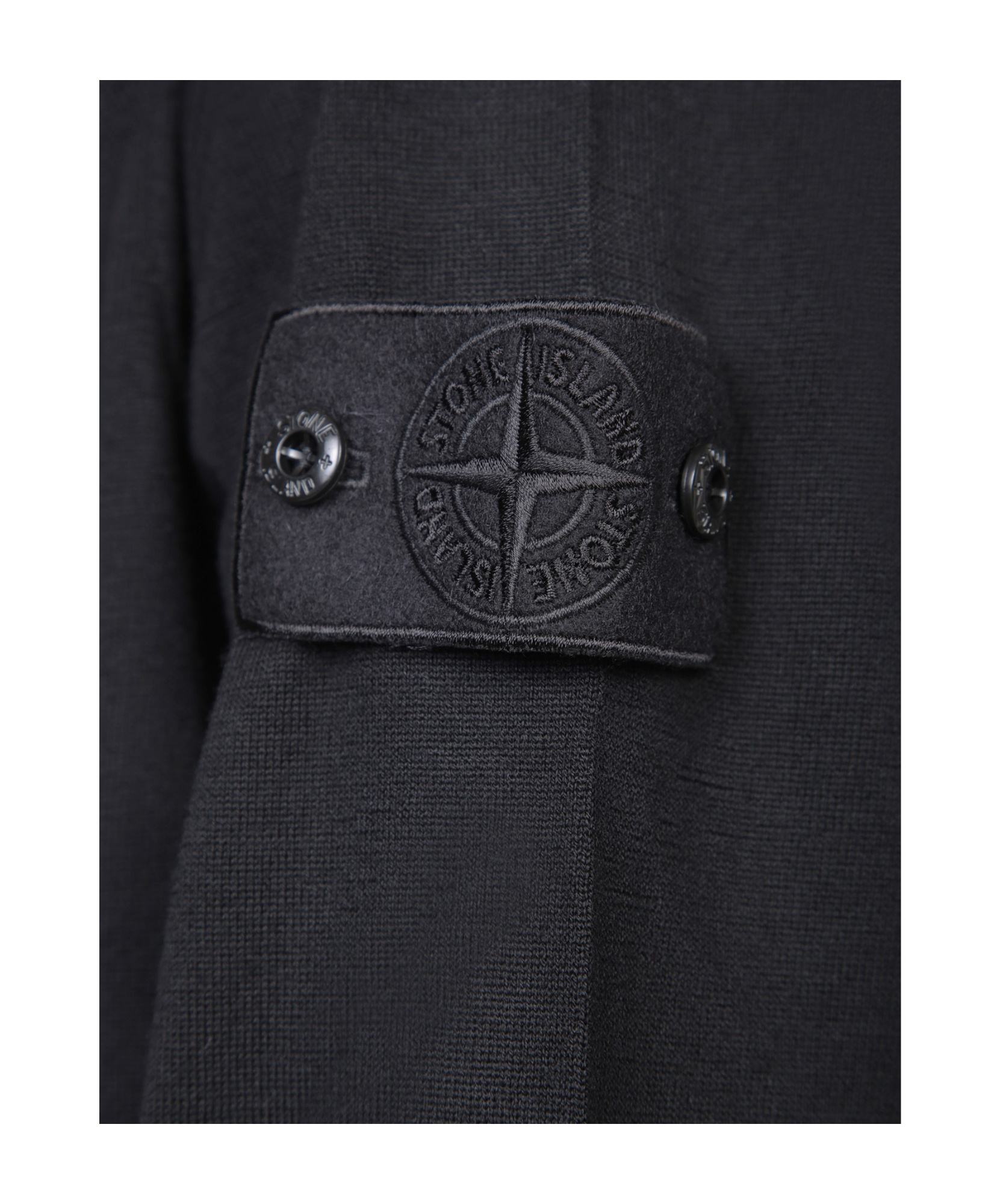 Stone Island Ghost Virgin Wool Funnel-neck Sweater In Black