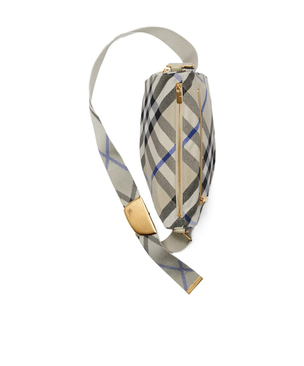 BURBERRY MEDIUM SHIELD CHECKERED SHOULDER BAG