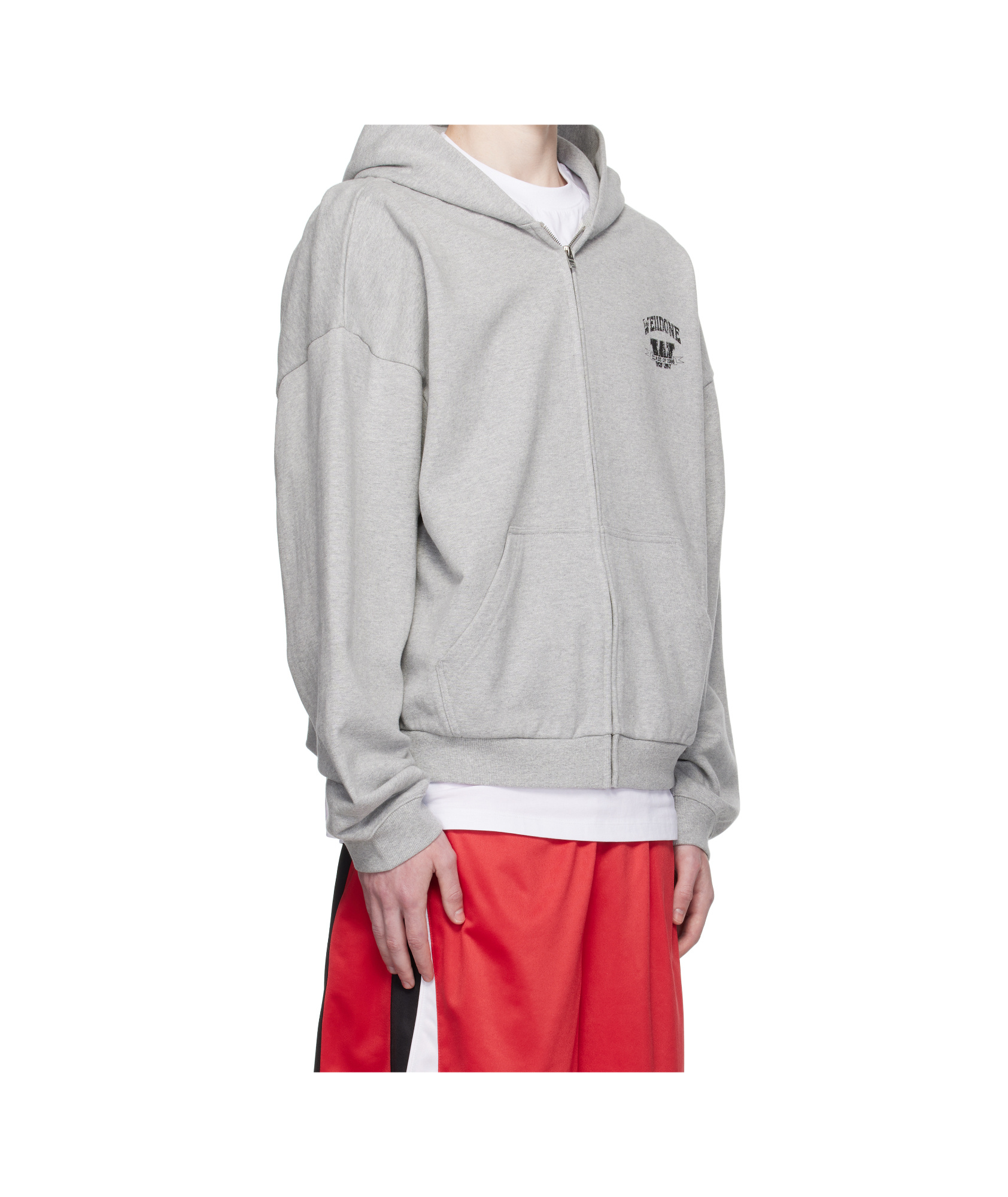 We11 Done College Zip-up Hoodie In Gray