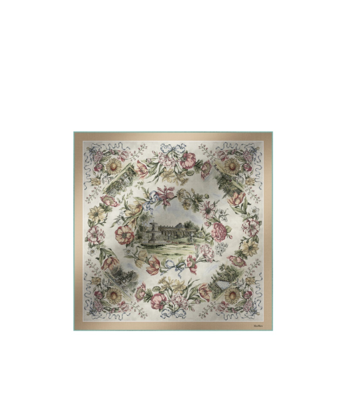 Max Mara Printed Silk Oversized Scarf In Brown