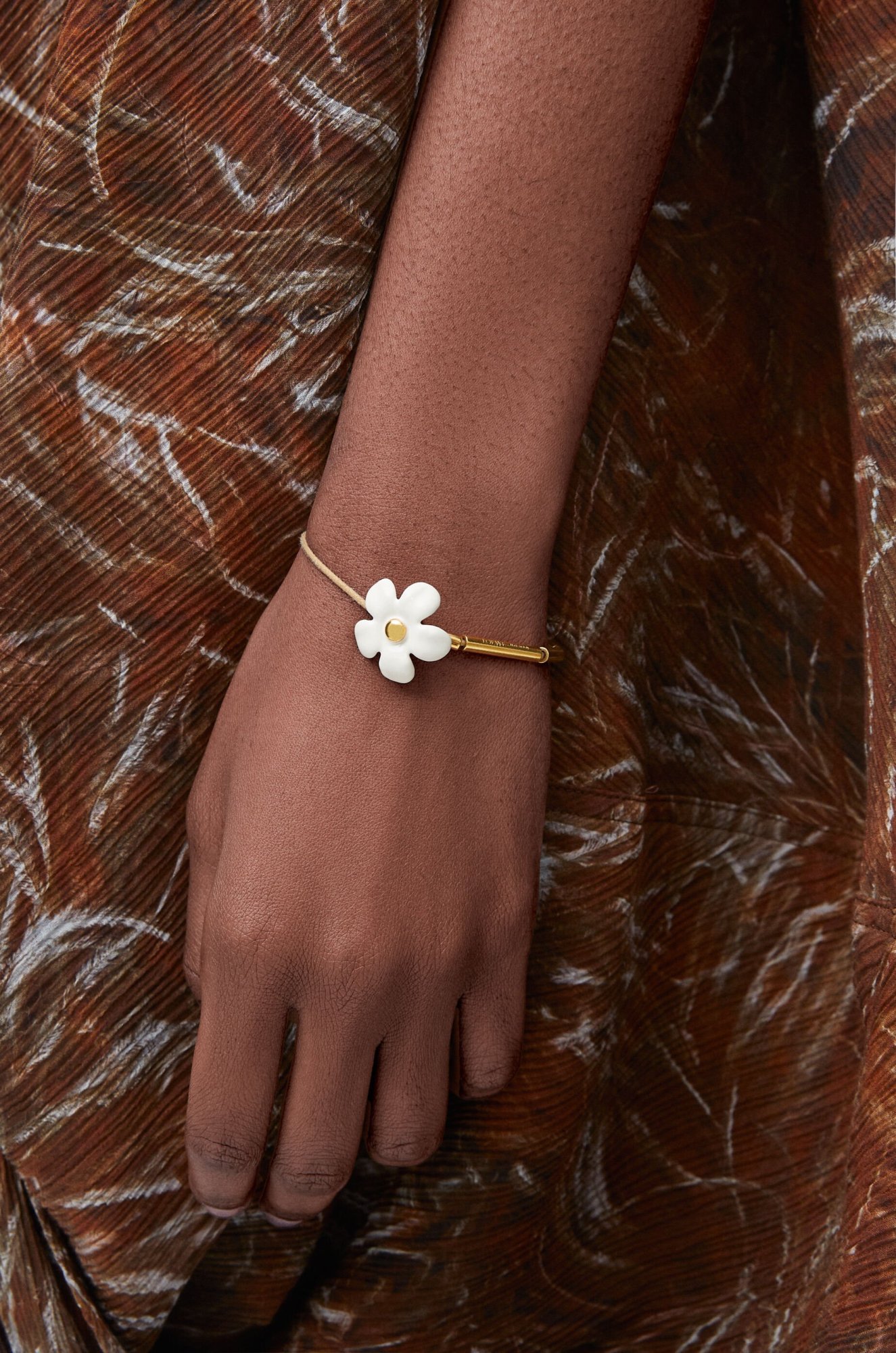 Loewe Flor Bracelet In Sterling Silver And Enamel In Gold