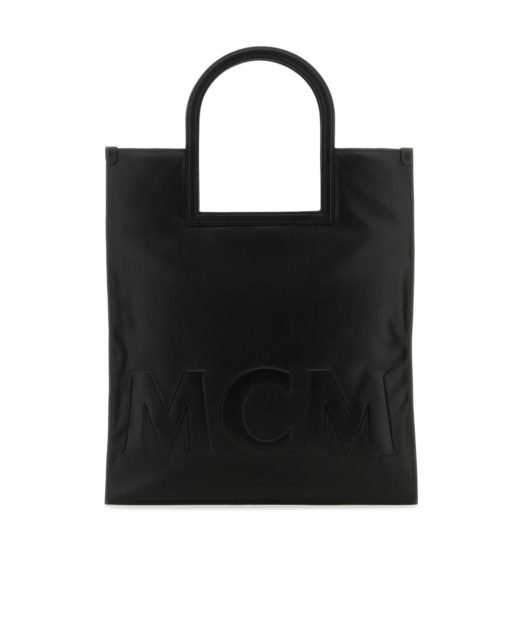 Mcm Aren Leather Tote In Black