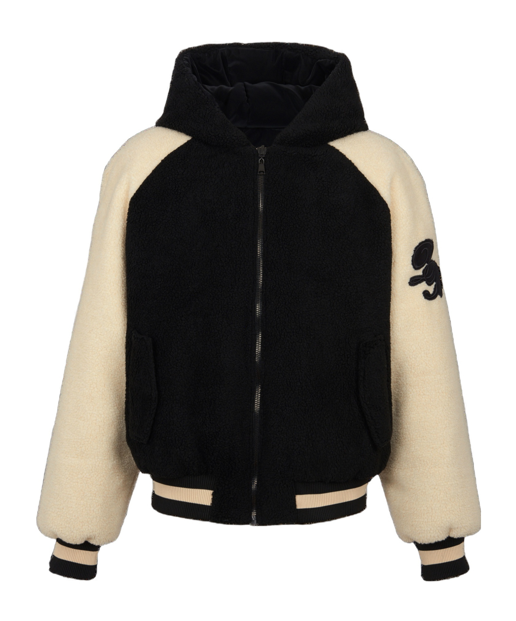 Balmain Faux-shearling Reversible Jacket In Black