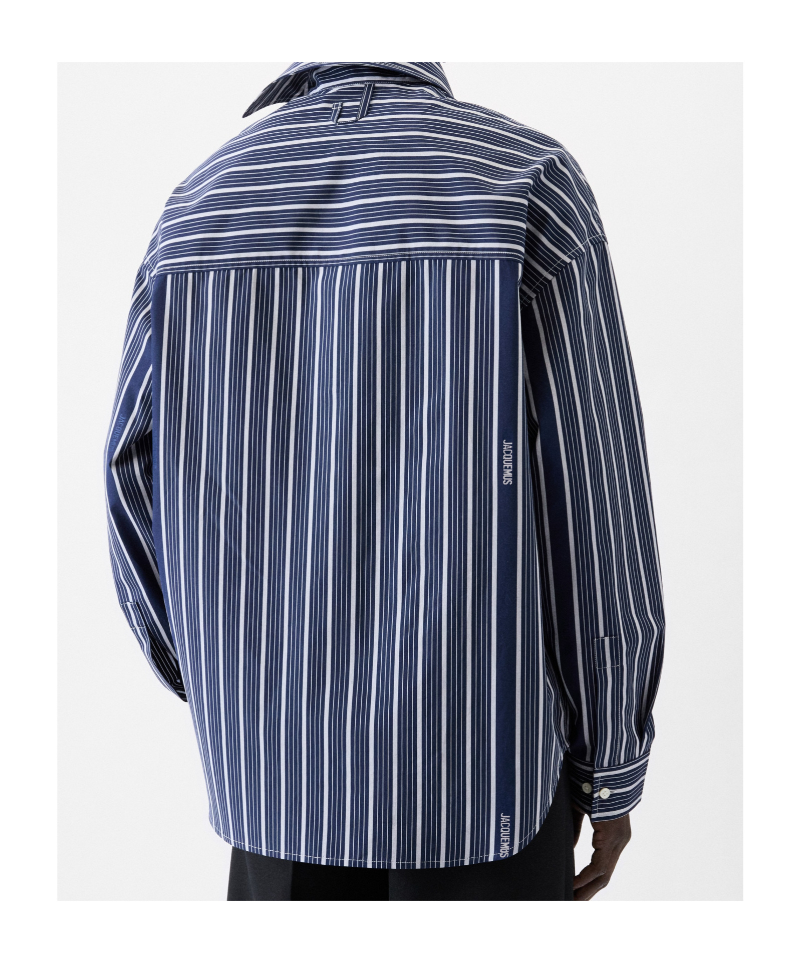 Jacquemus La Chemise Cuadro Asymmetric Button-up Shirt In Black