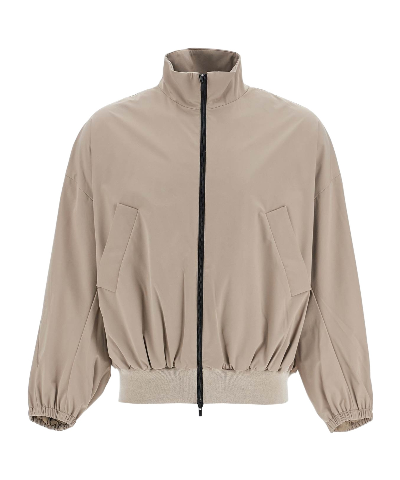 Fear Of God High Necked Vented Track Jacket With In Neutral