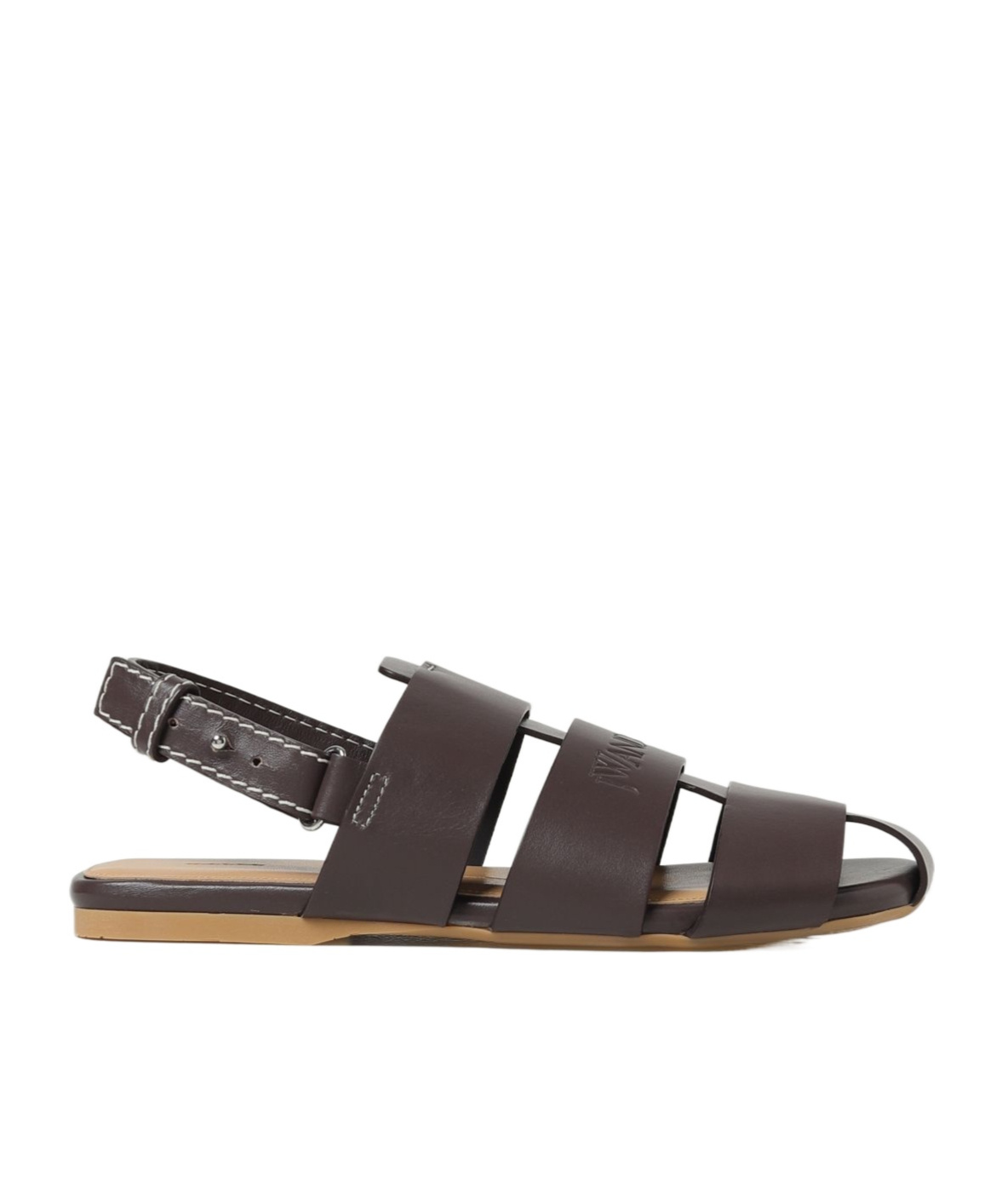 Jw Anderson Embossed Leather Slingback Sandals In Black
