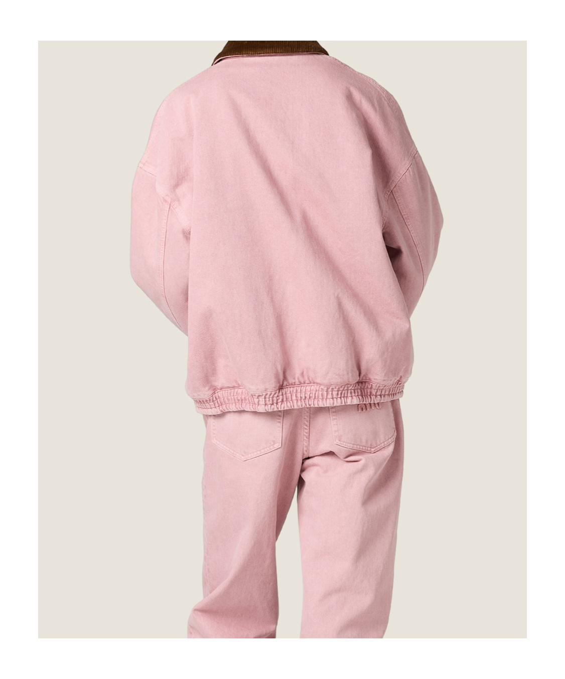 Miu Miu Padded Corduroy-collar Blouson In Pink
