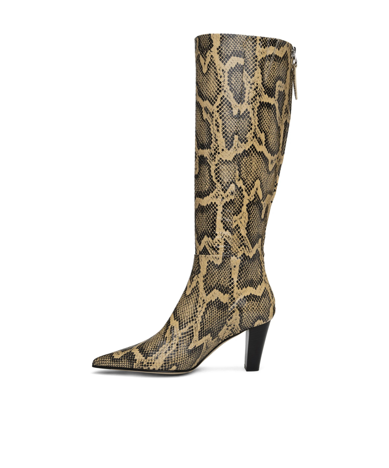 Aeyde Cecilia Snake-pattern Embossed Boots In Brown