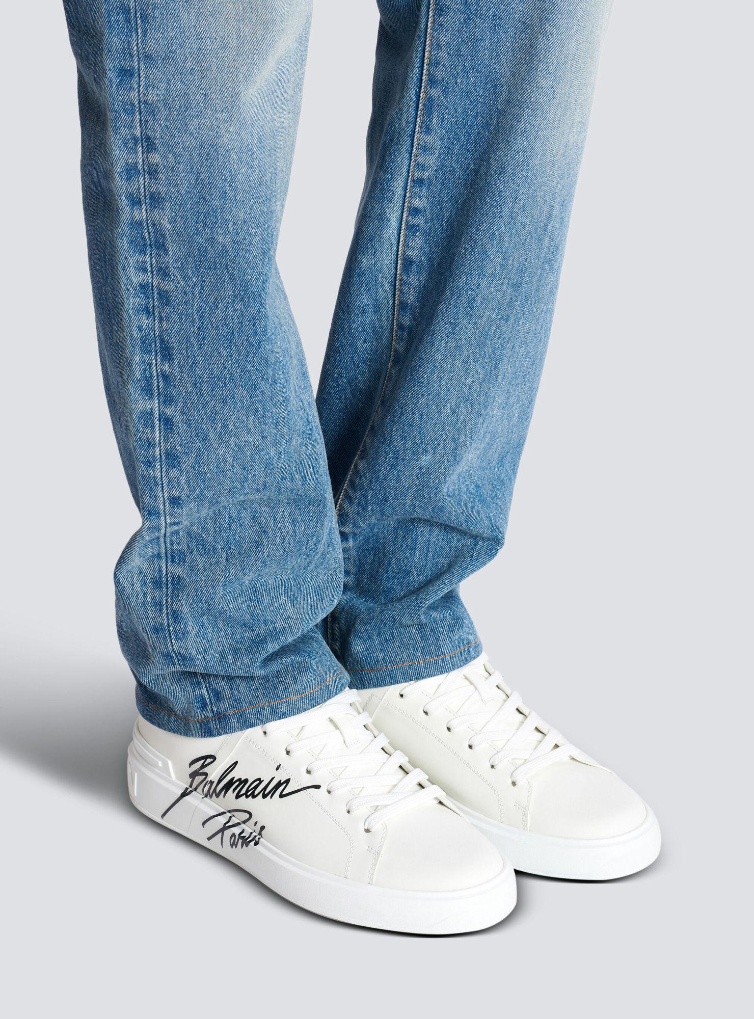 Balmain B-court Low-top Sneakers In White