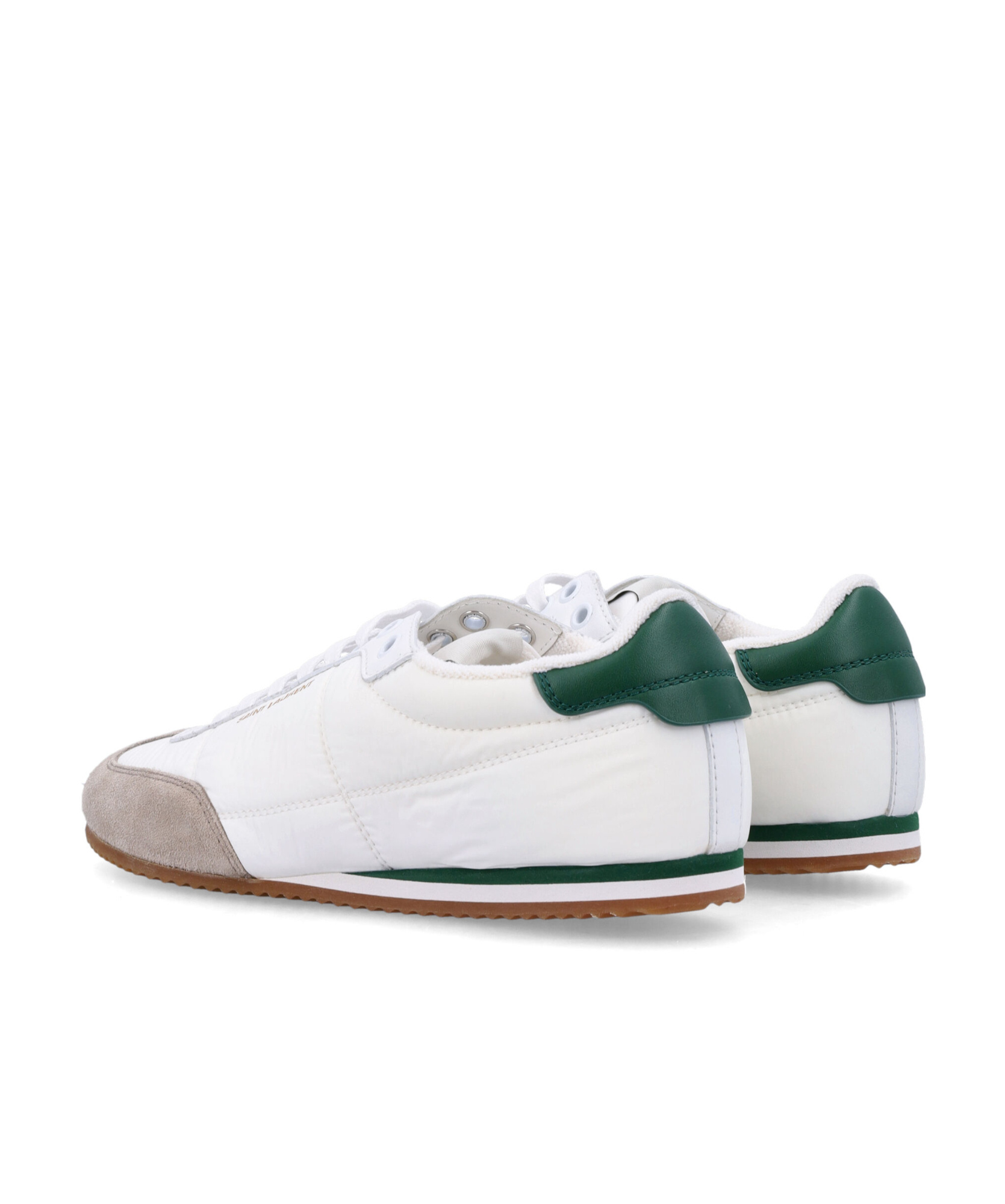 Saint Laurent Logo Printed Lace-up Sneakers In White