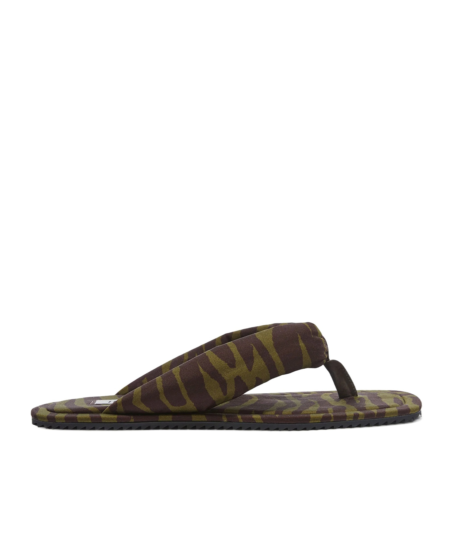 Shop Attico ''indie'' Dark Green And Dark Brown Flat Thong