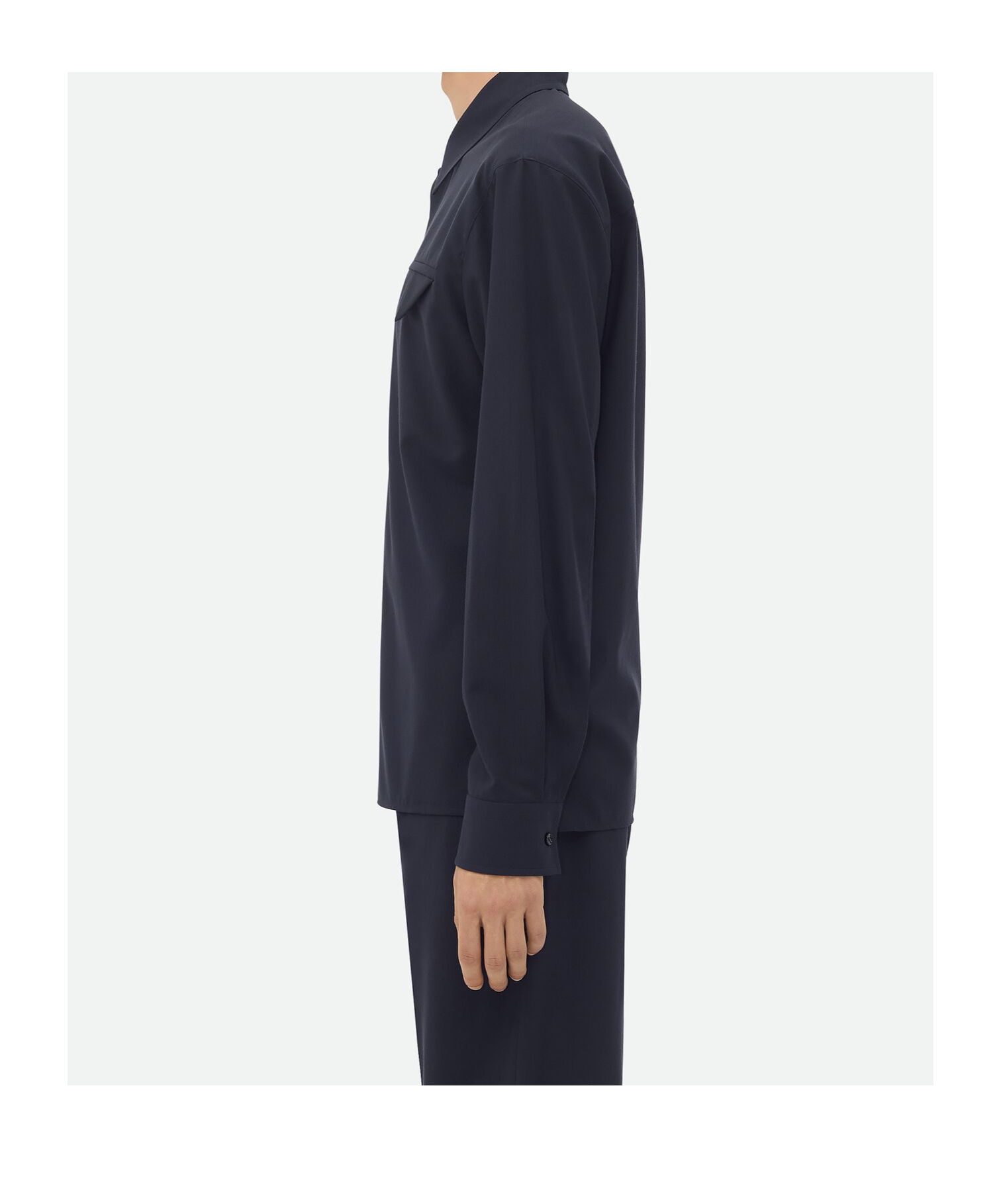 Bottega Veneta Thin Wool Shirt In Black