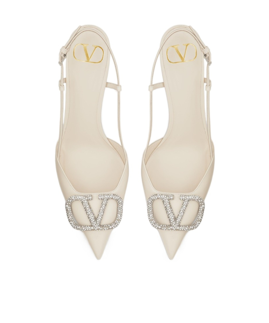 VALENTINO GARAVANI VLOGO SIGNATURE SLINGBACK PUMP IN CALFSKIN LEATHER 80MM