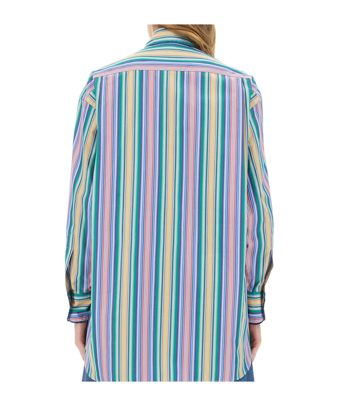 Etro Multi-coloured Striped Cotton Shirt Women In Blue