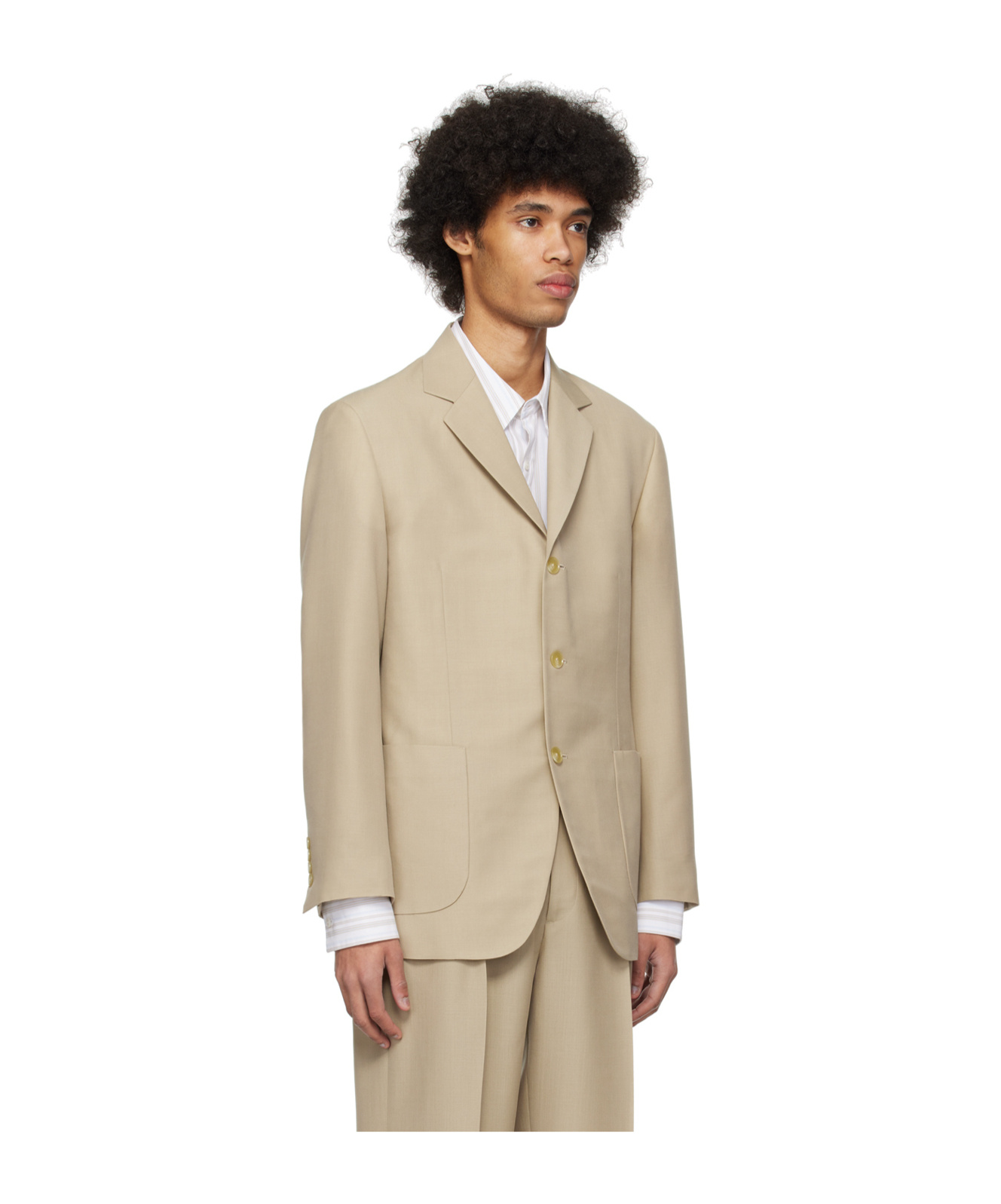 Auralee Wool-blend Blazer In Nude