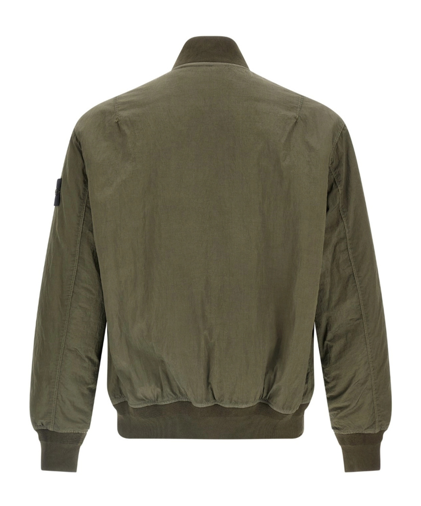 Stone Island Long-sleeved Bomber Jacket In Green