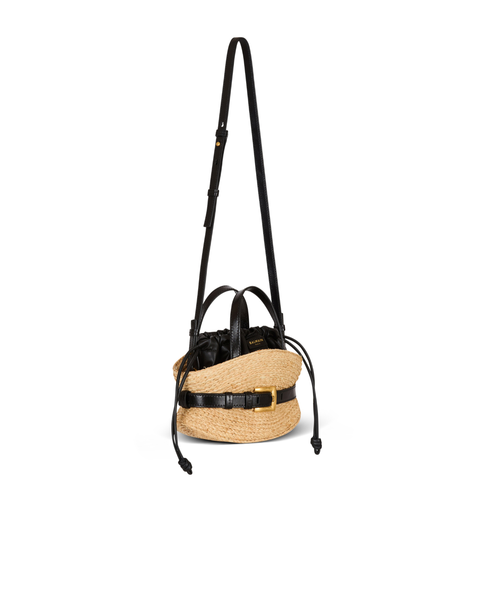 Balmain Shuffle Mini Bag In Raffia