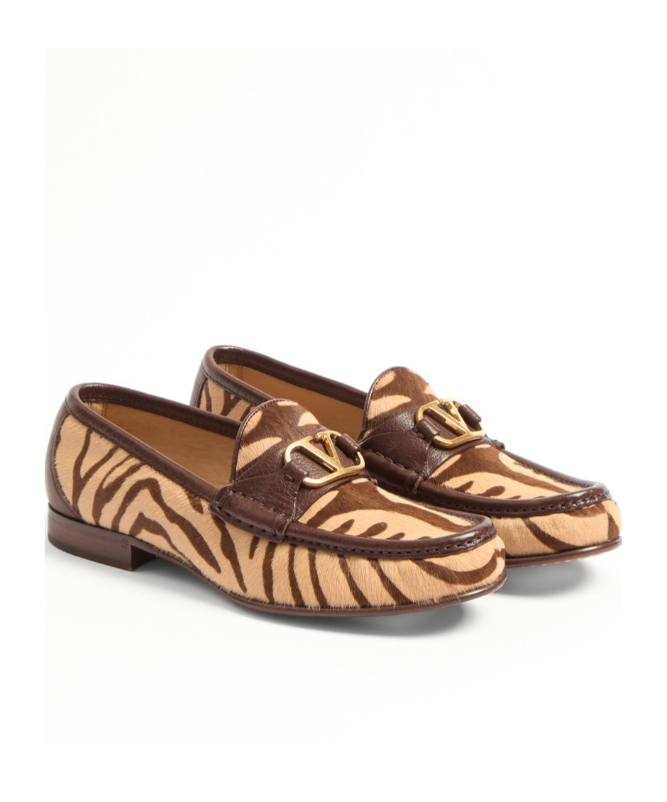 Valentino 20mm Vlogo Signature Loafers In Beige Milo/bark Brown