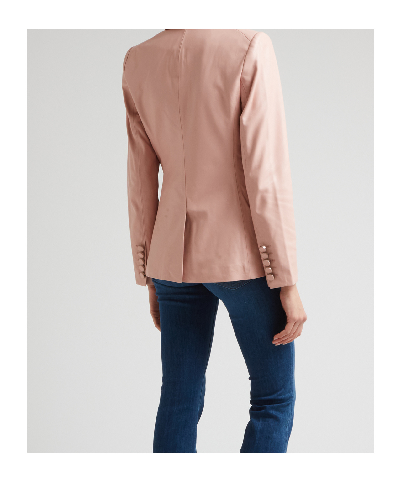 Veronica Beard Miller Leather Dickey Jacket In Nude