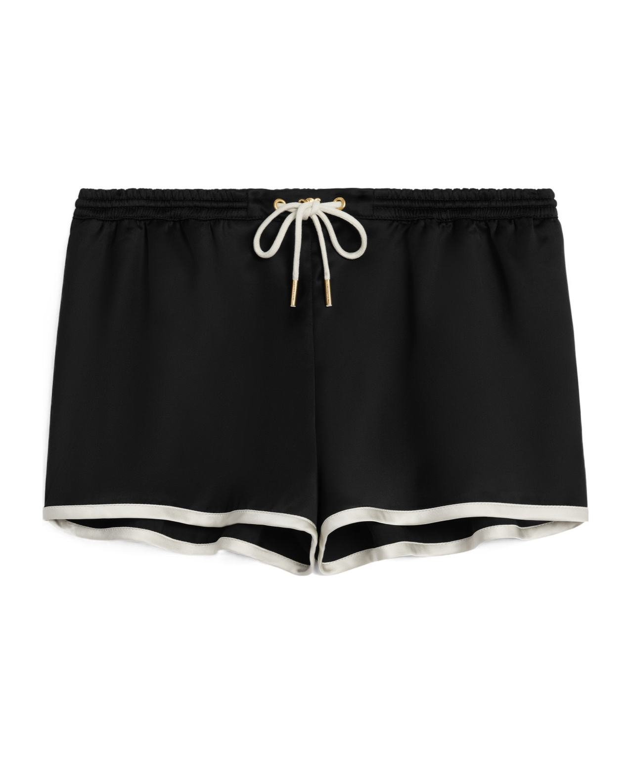Celine Triomphe Silk Satin Mini Shorts In Black