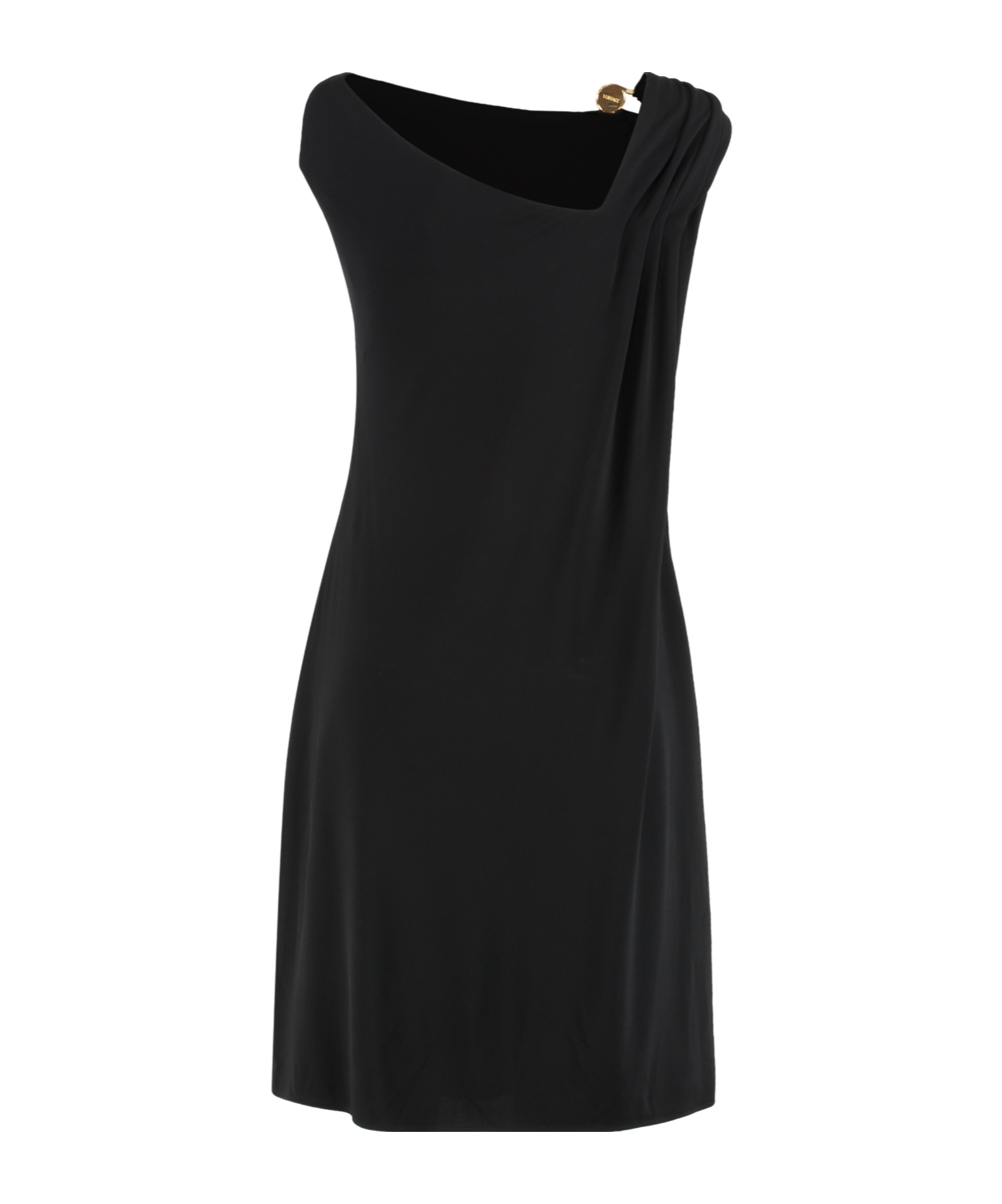 Versace Draped One Shoulder Knee Length Dress