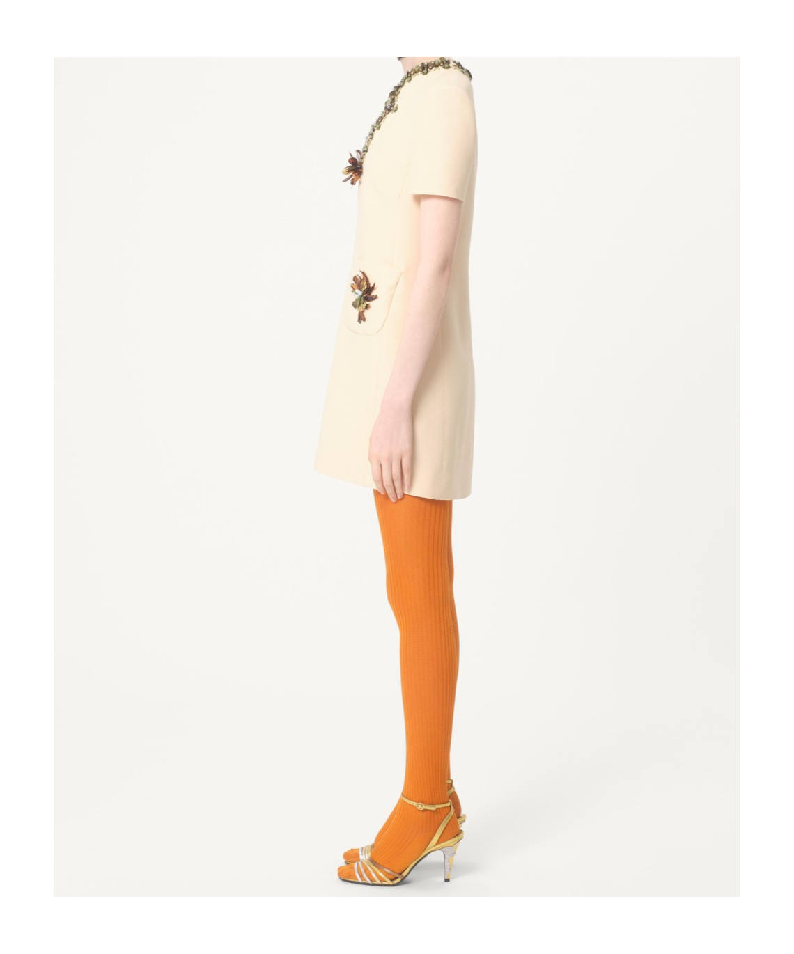 Valentino Garavani Embellished Crepe Couture Shift Minidress In Brown