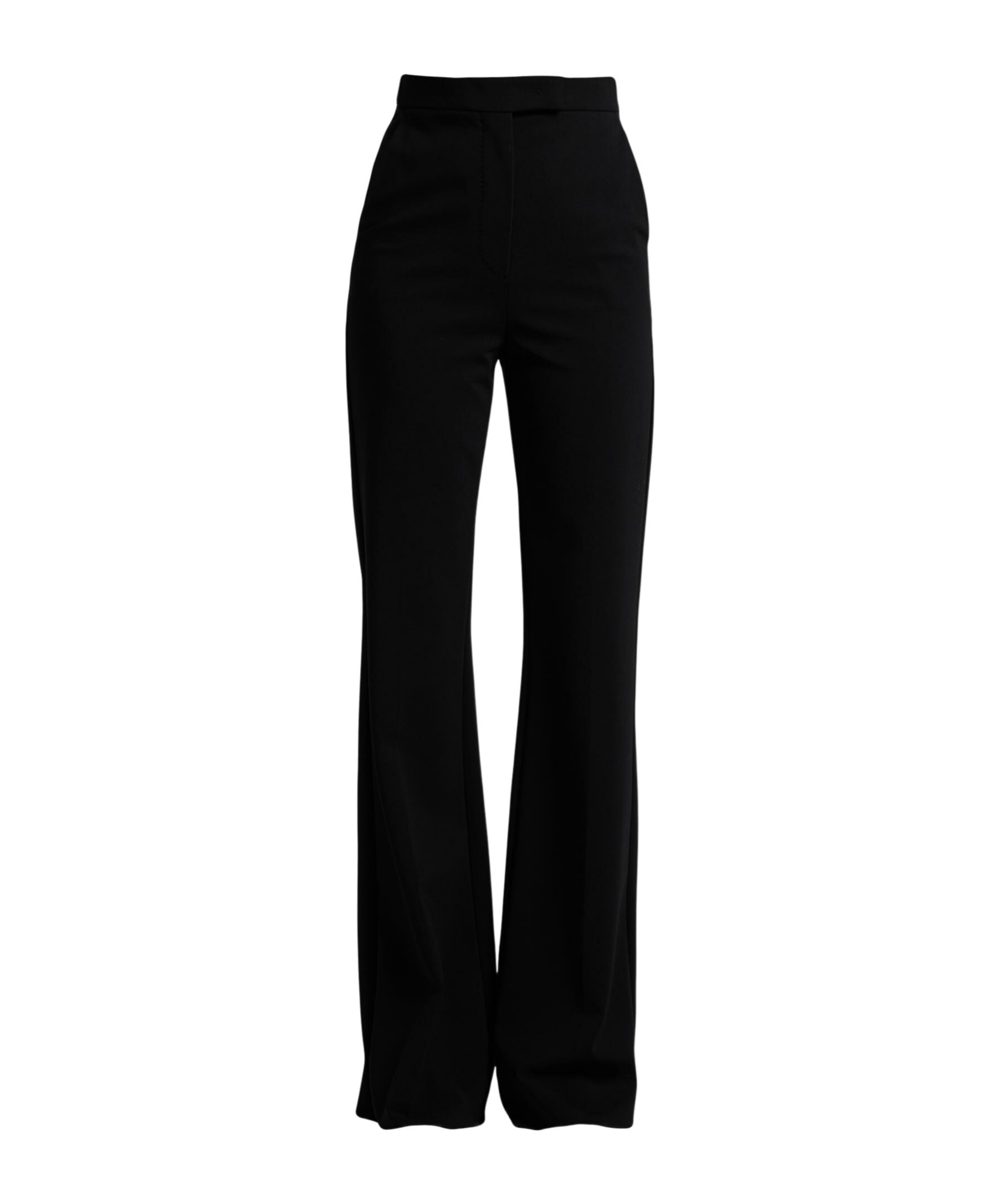 Max Mara Solid Color Flared Pants In Black