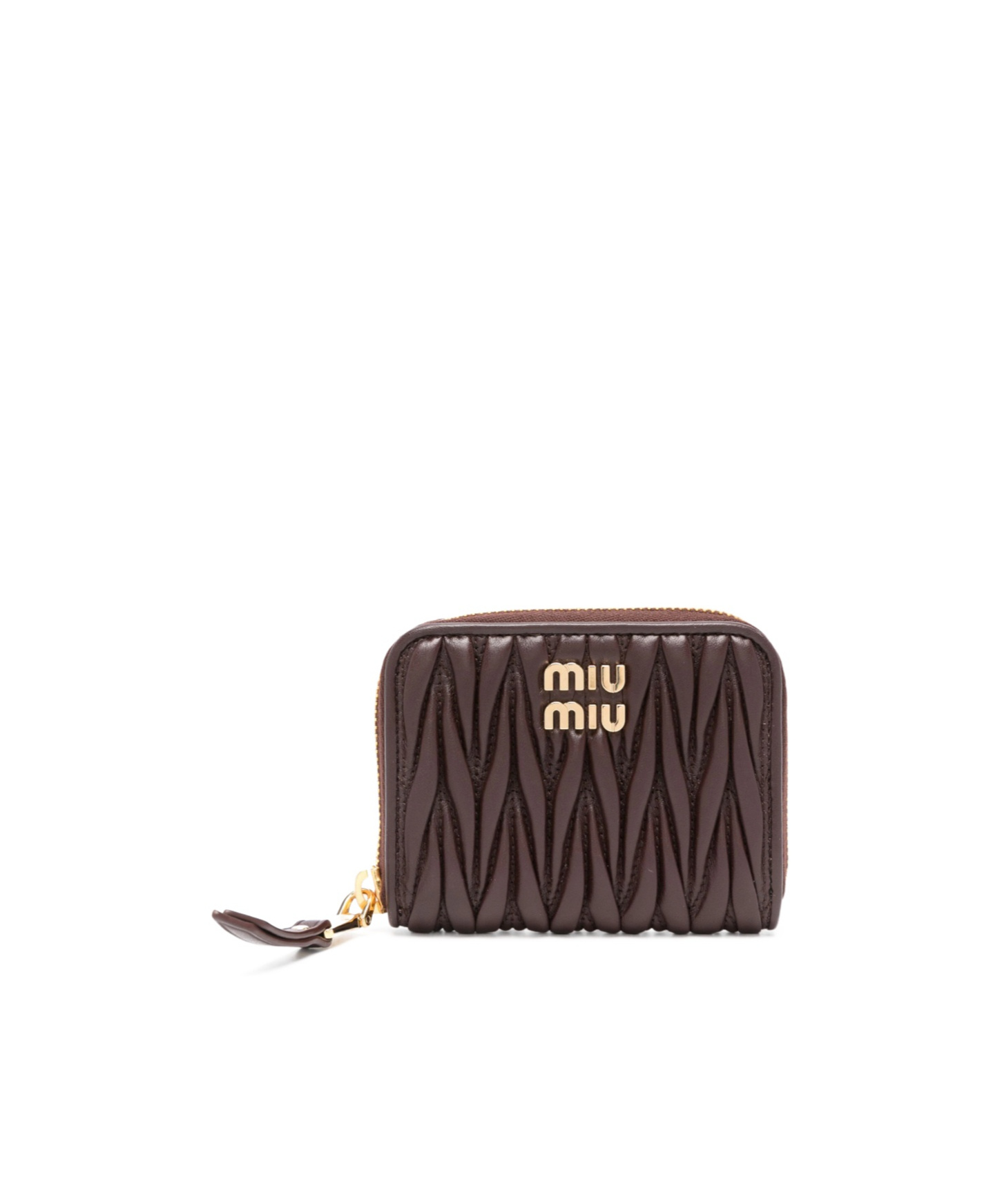 Miu Miu Logo Wallet In Brown