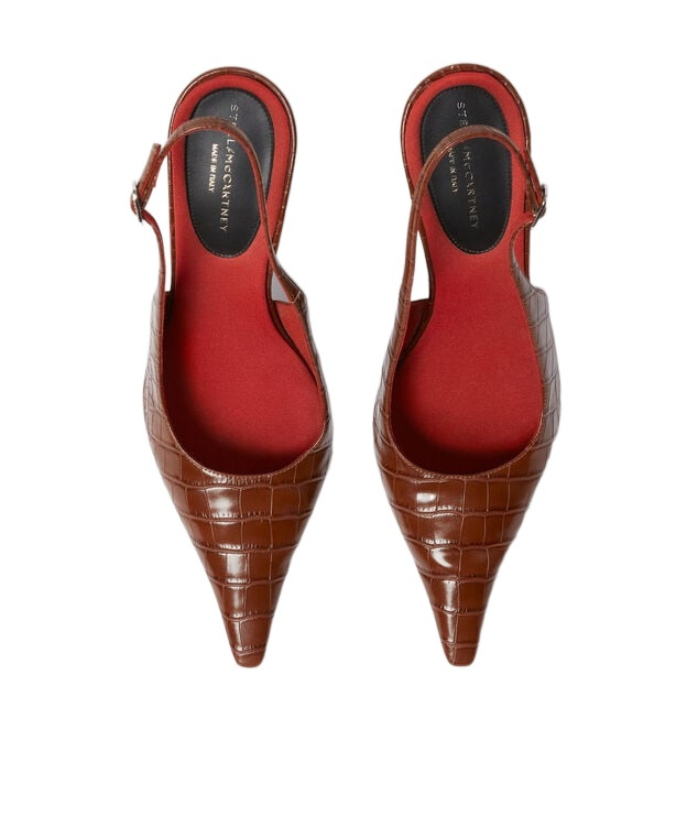 Stella Mccartney Elsa Pointed Toe Slingbacks In Brown