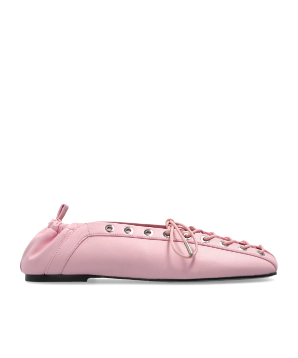 Ganni Lace-up Ballet Flats