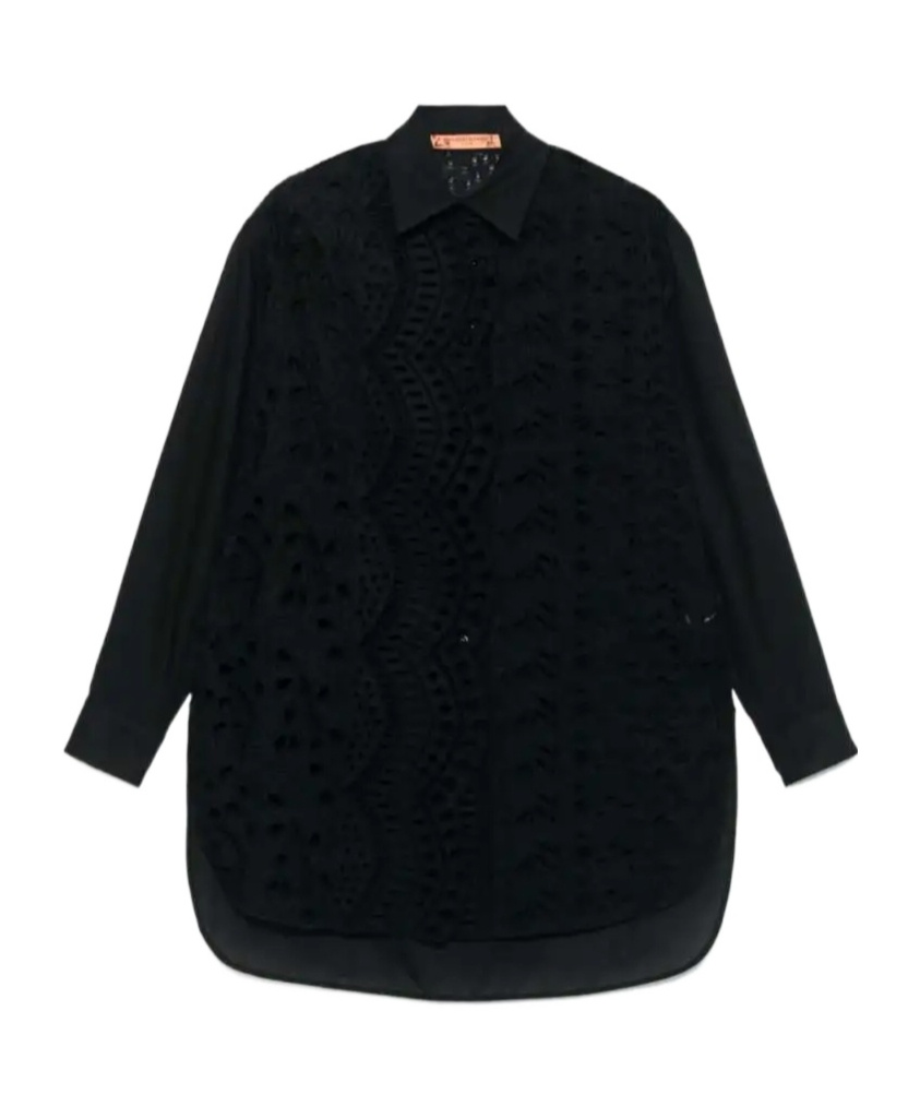 Ermanno Scervino Oversize Poplin Shirt In Blue
