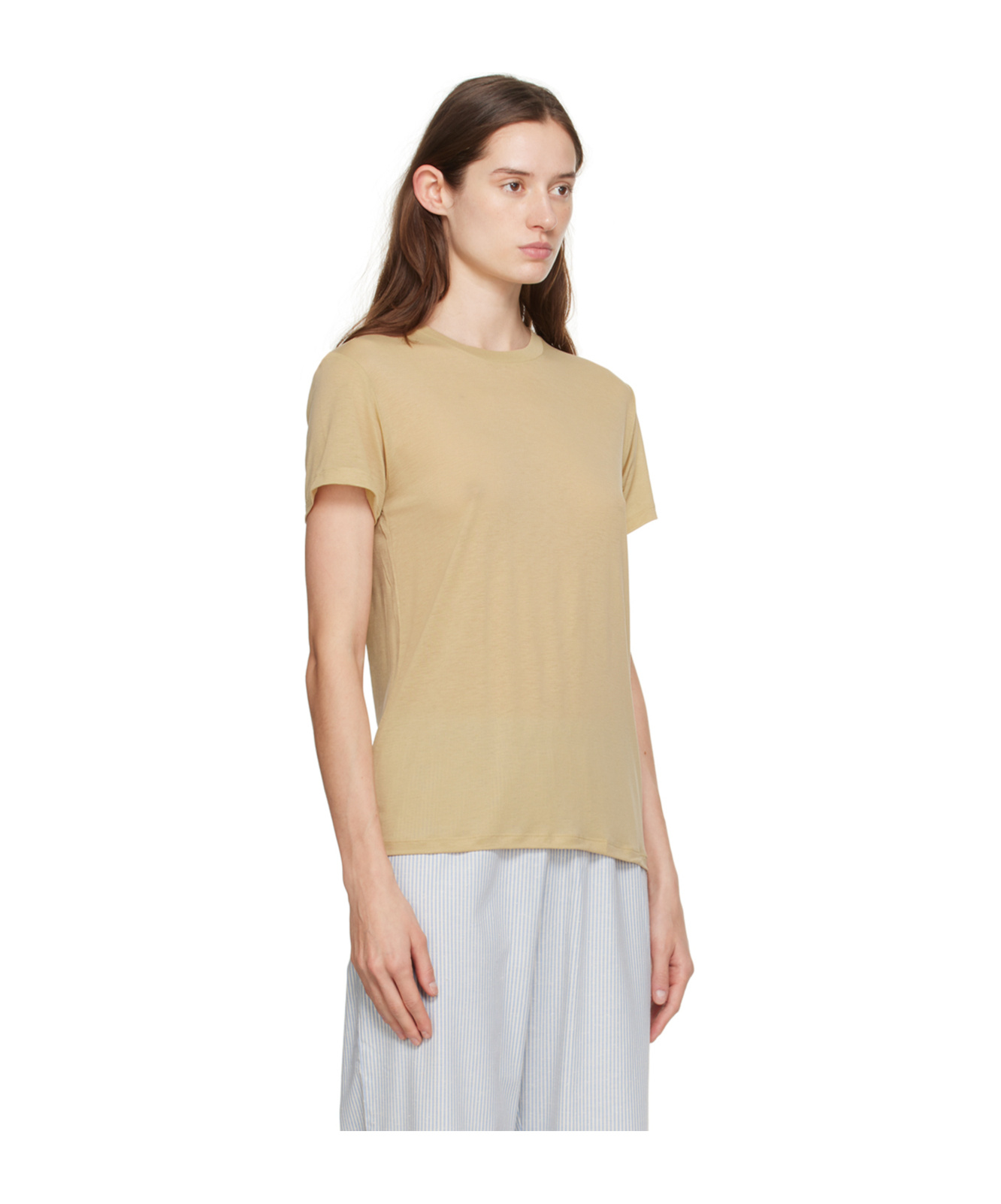 Baserange Item O-neck Short-sleeved T-shirt In Brown