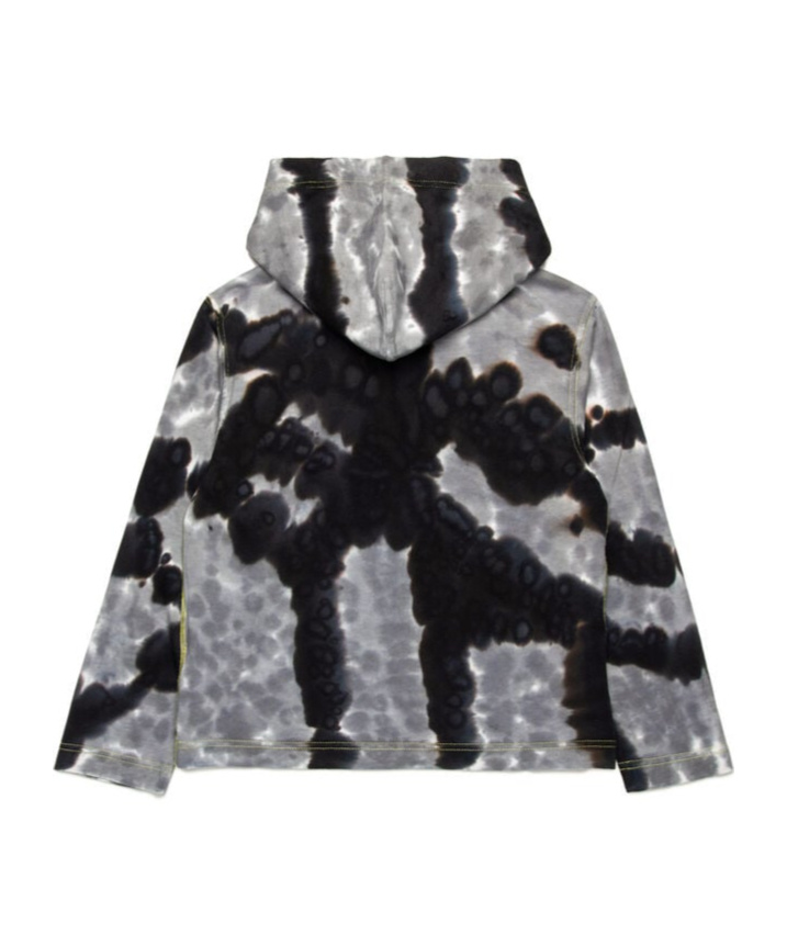 Diesel Hooded Long-sleeve T-shirt With Batik Print In Black