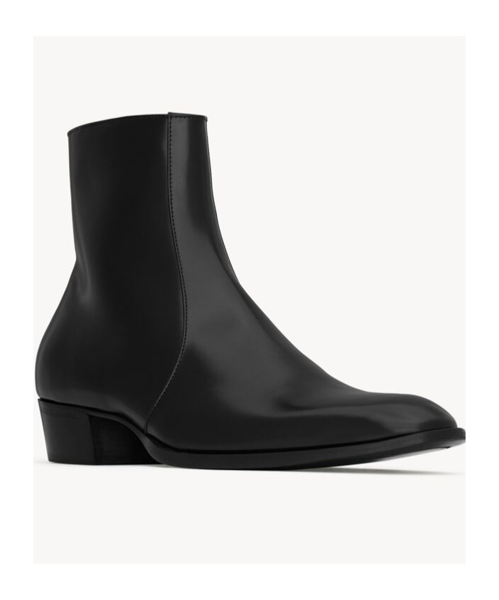 Saint Laurent Roman Boots In Smooth Leather In Black