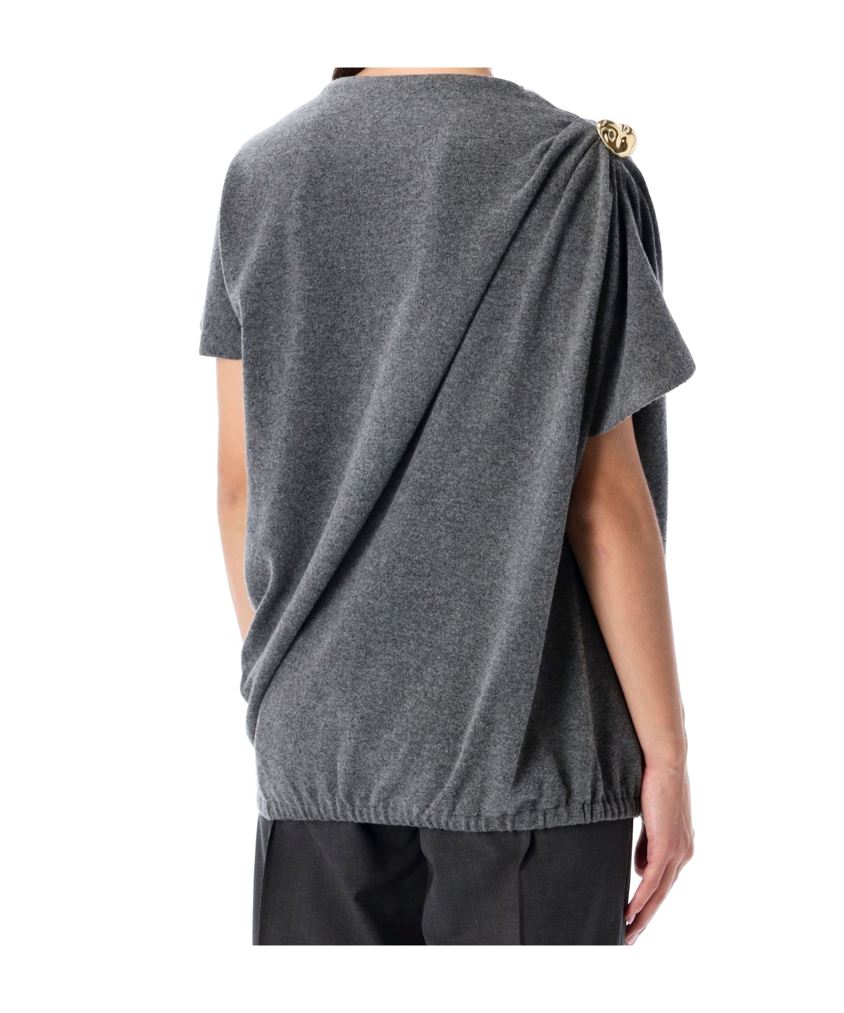 Fabiana Filippi Asimmetric Top With Detail On Shoulder In Gray