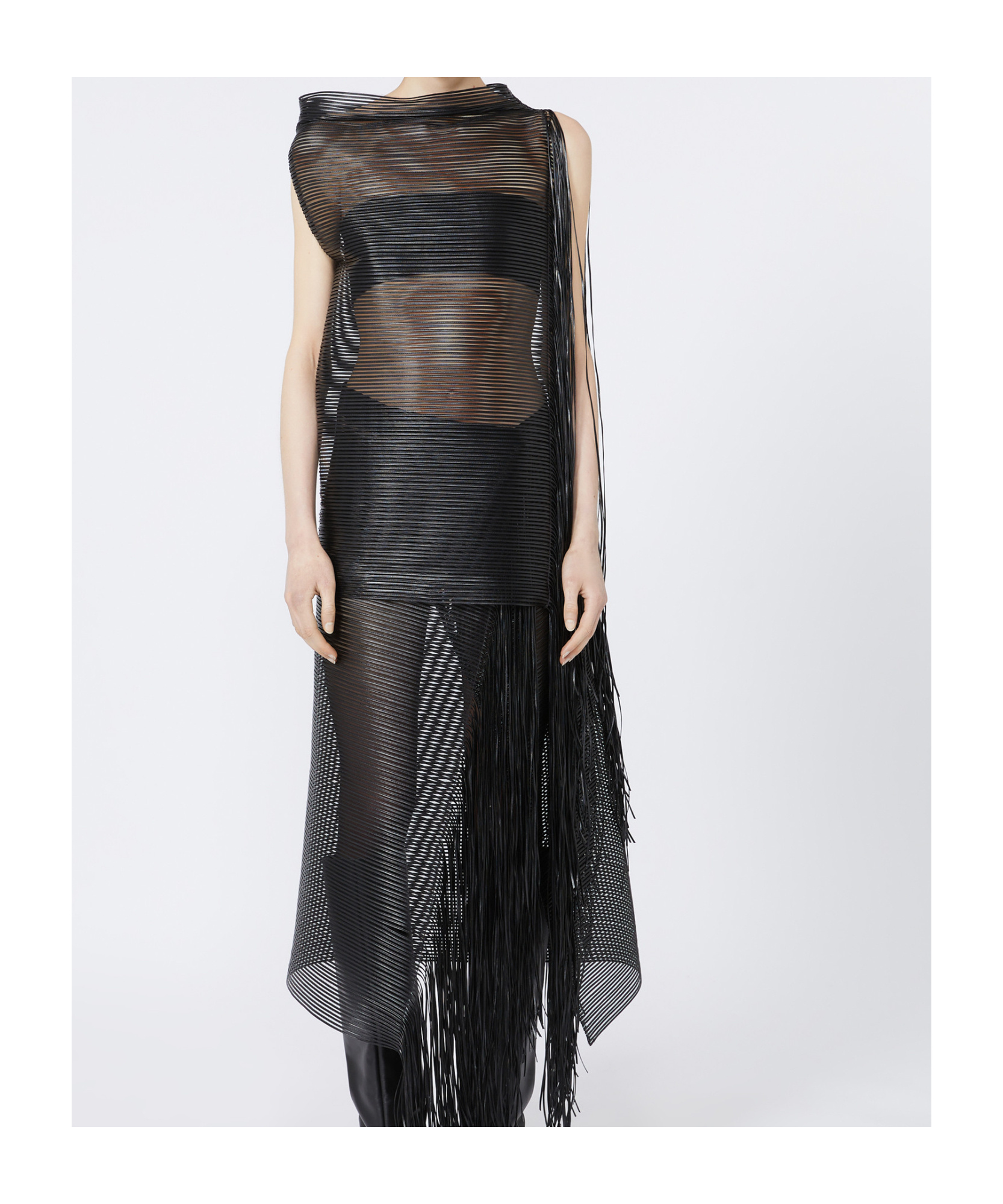 Sportmax Fringed-detail Sleeveless Blouse In Black