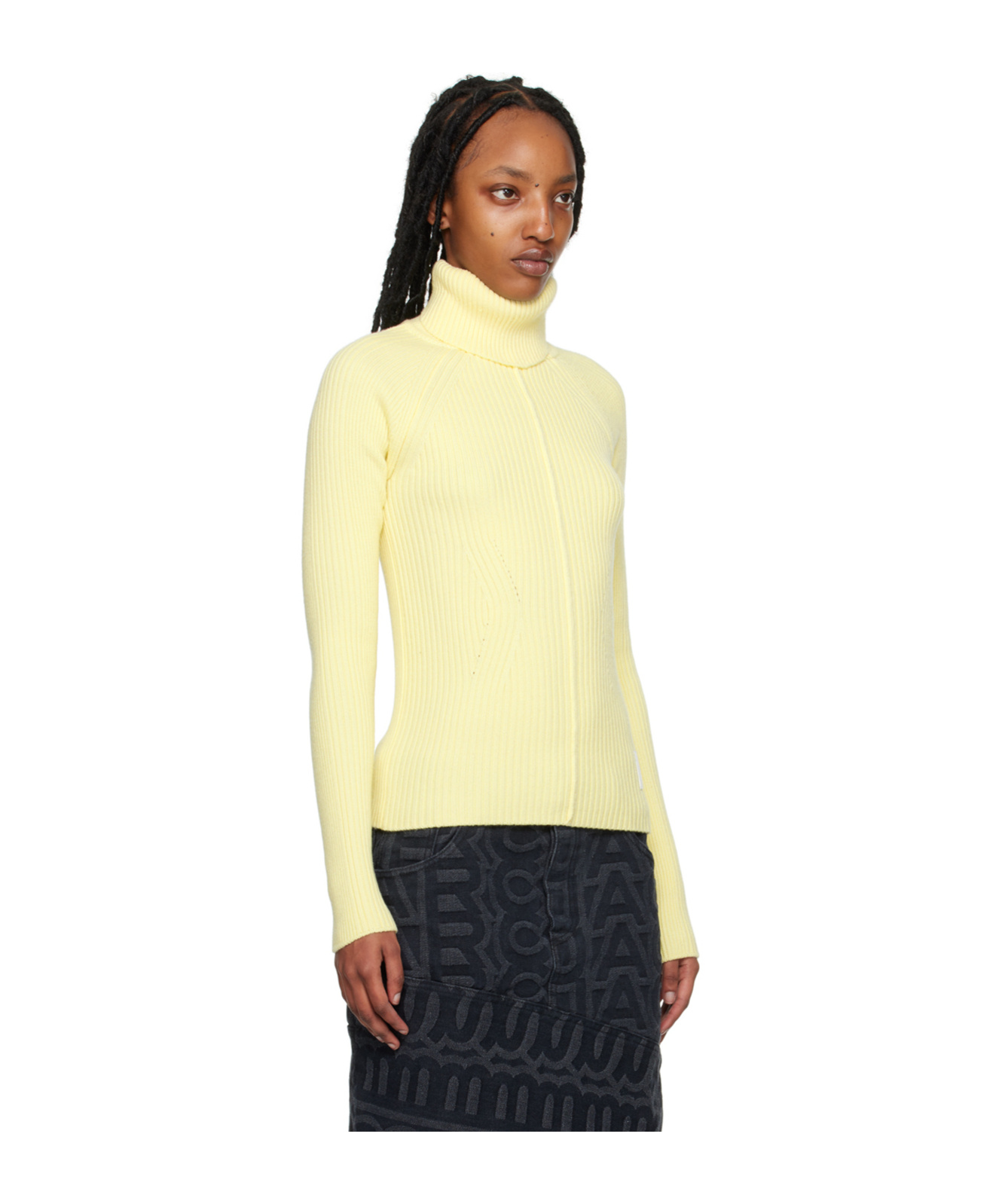 Shop Marc Jacobs Ribbed-knit Turtleneck Jumper In Nude