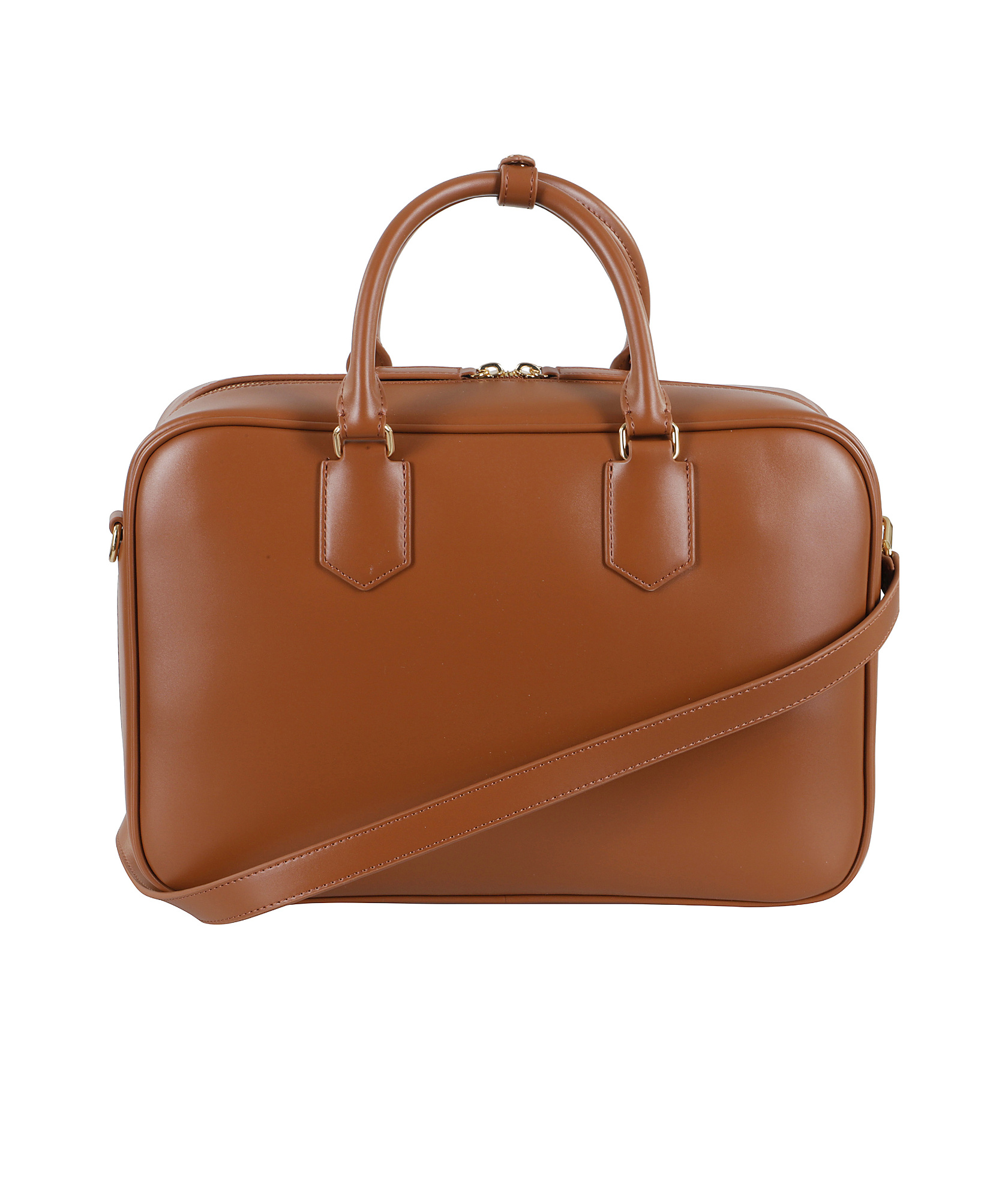 Semicouture Double Handle Shoulder Bag In Brown