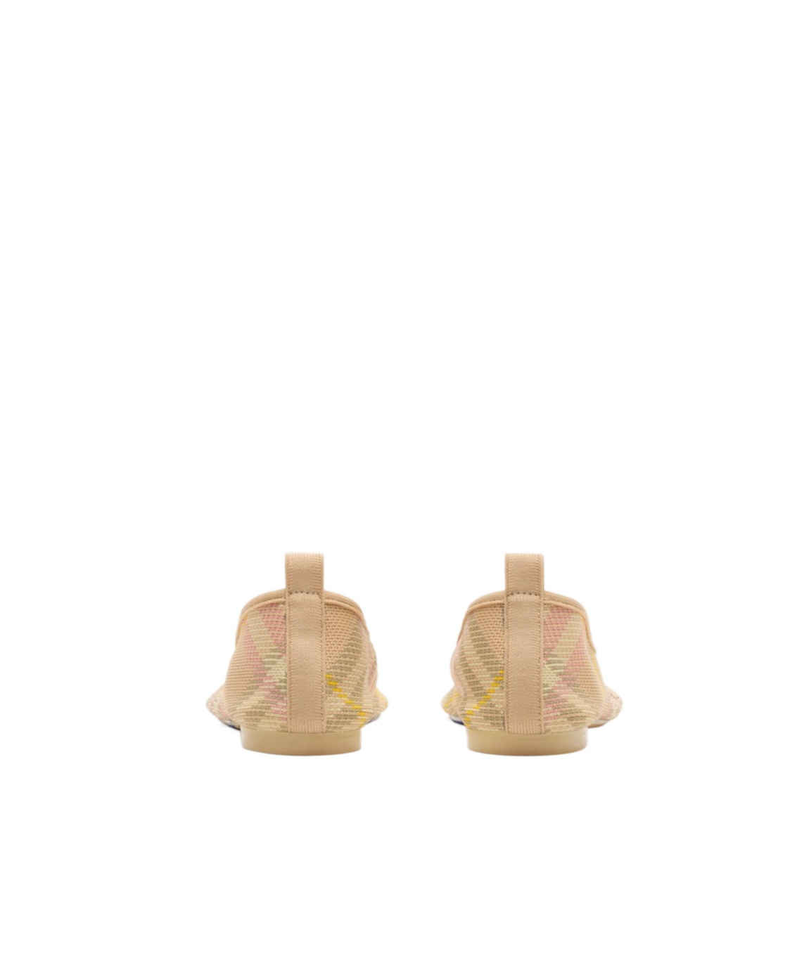 Shop Burberry Checked Ballerina Shoes In Nude