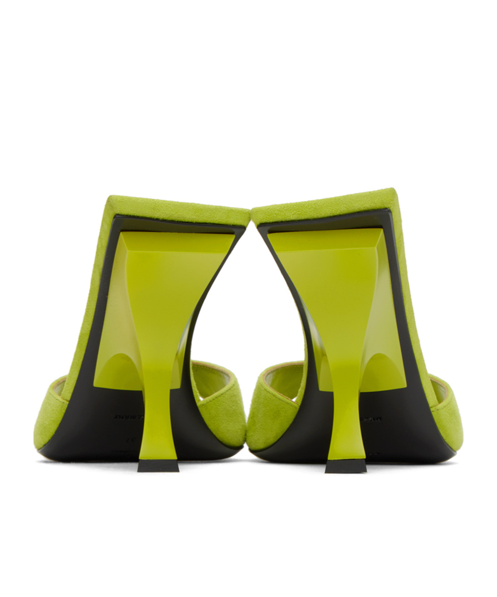 Attico Ester Open-toed Heels In Green