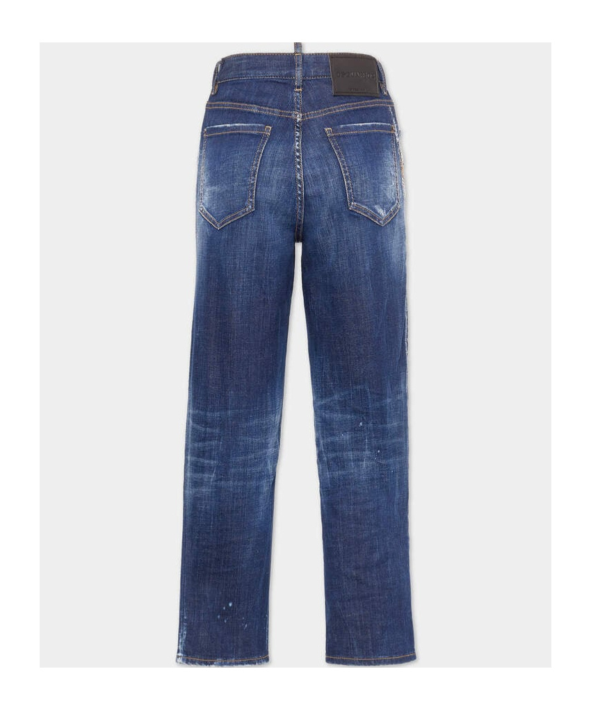 Dsquared2 Distressed Straight-leg Jeans In Blue