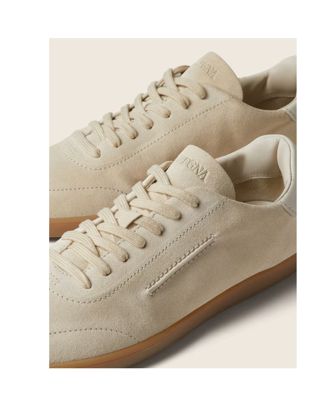 Zegna 232 Low Top Suede Sneakers Rubber Sole In Neutral
