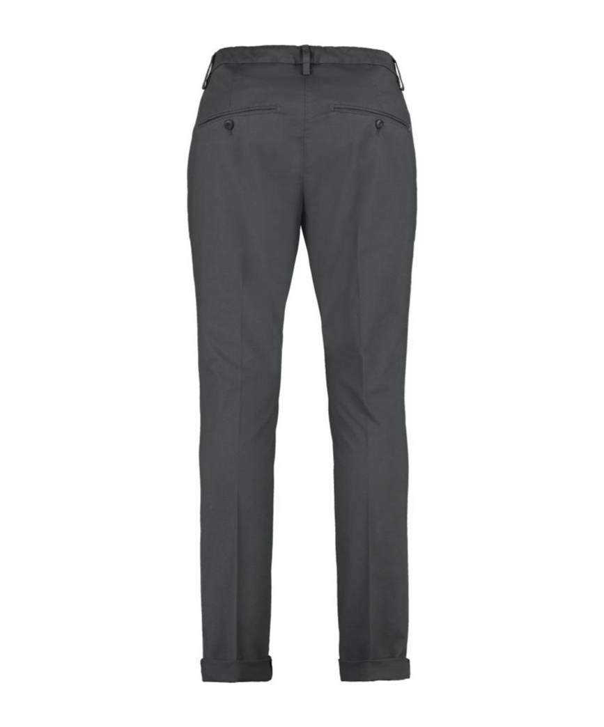 Dondup Cuffed Hem Stretch Cotton Trousers In Black