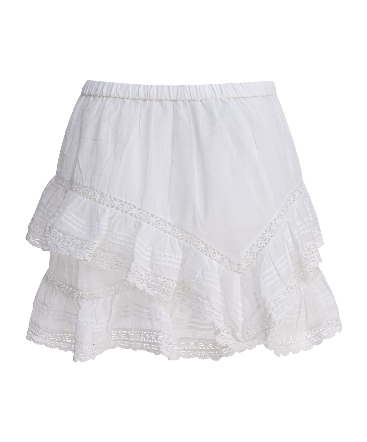Isabel Marant Étoile Layered Lace Trim Skirts With Ruffled Hem In White