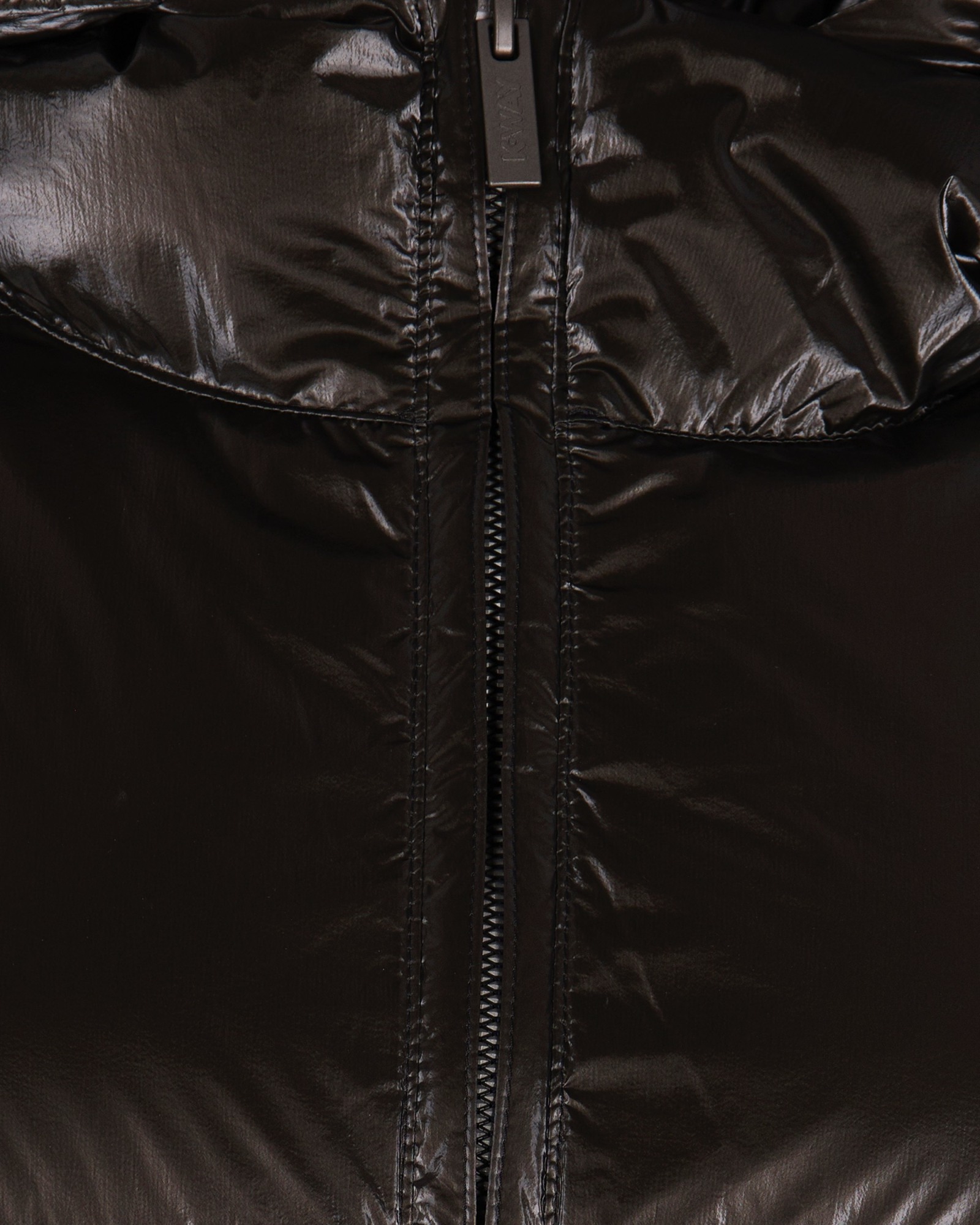 K-way Short Down Jacket In Brown