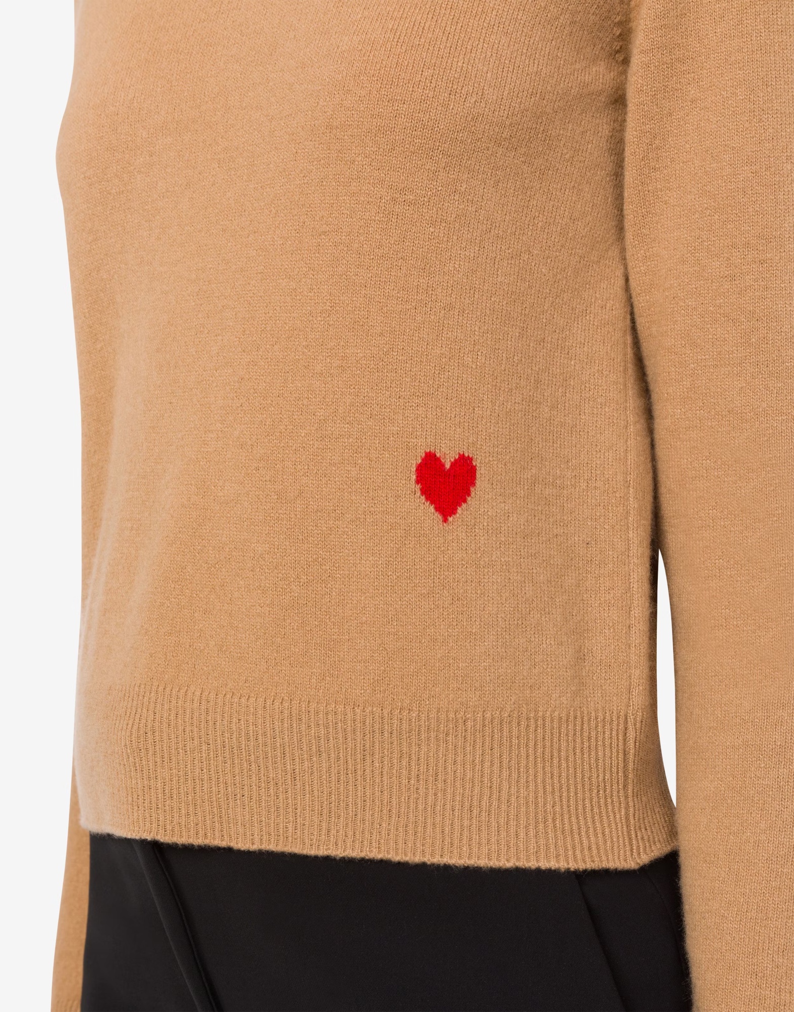 Moschino Heart-motif Crew-neck Jumper In Nude