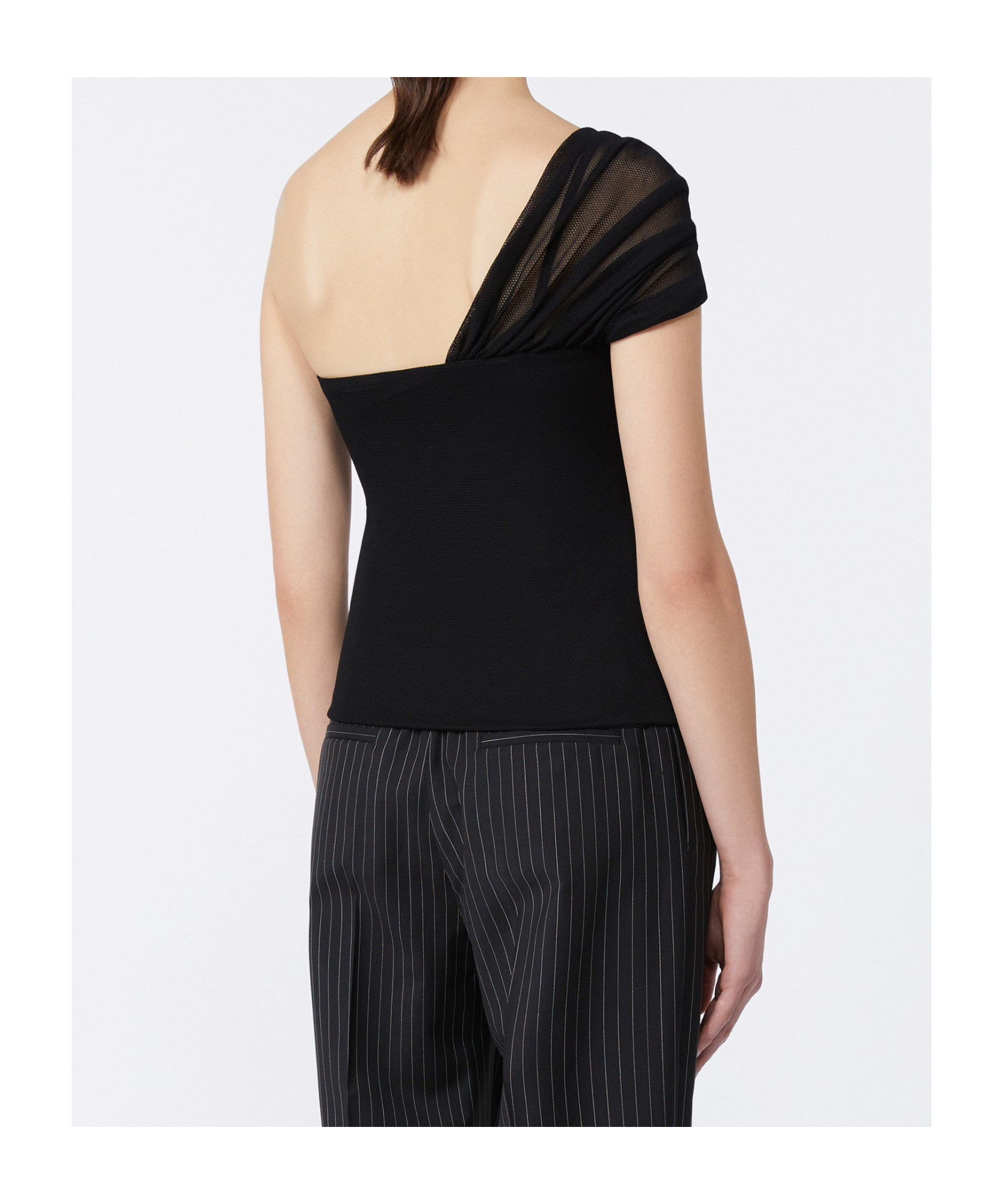 Max Mara Bellico Viscose Blend Top In Black