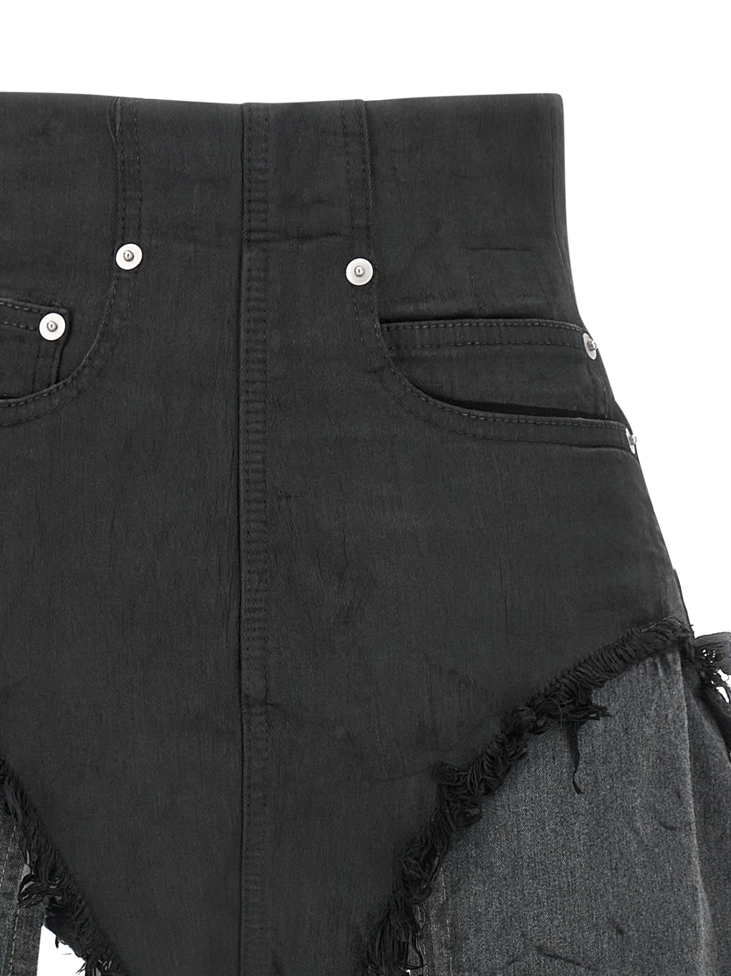Rick Owens Drkshdw High Waist Cutoff Shorts Pockets In Black
